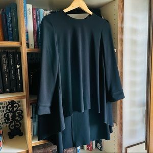Tara Jarmon High Low Black Tunic Top Small
